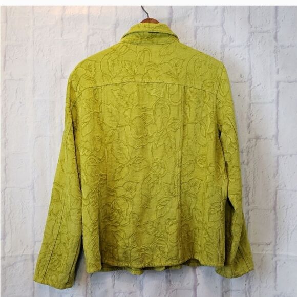 CHICO'S Brushed Textured Tapestry Button Front Jacket Large - Picture 7 of 7